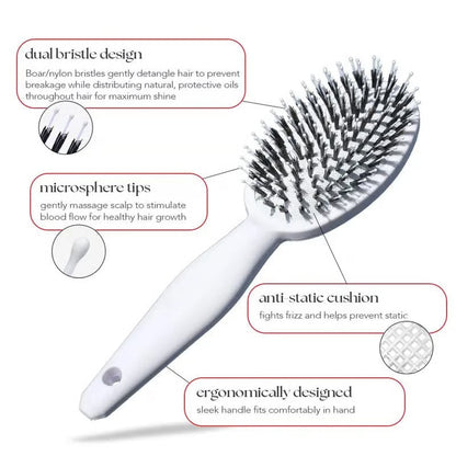 🔥 🏆 #1 Bestselling🏆Viral World-Famous 5x Sold Out Paddle Brush - Smoother, Stronger, Shinier Hair - Boar Bristle Brush with Nylon Bristles and Microsphere Massaging Tips