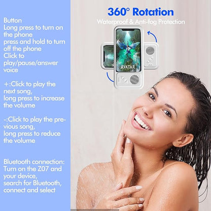 🔥Shower Phone Holder with Wireless Bluetooth Speaker