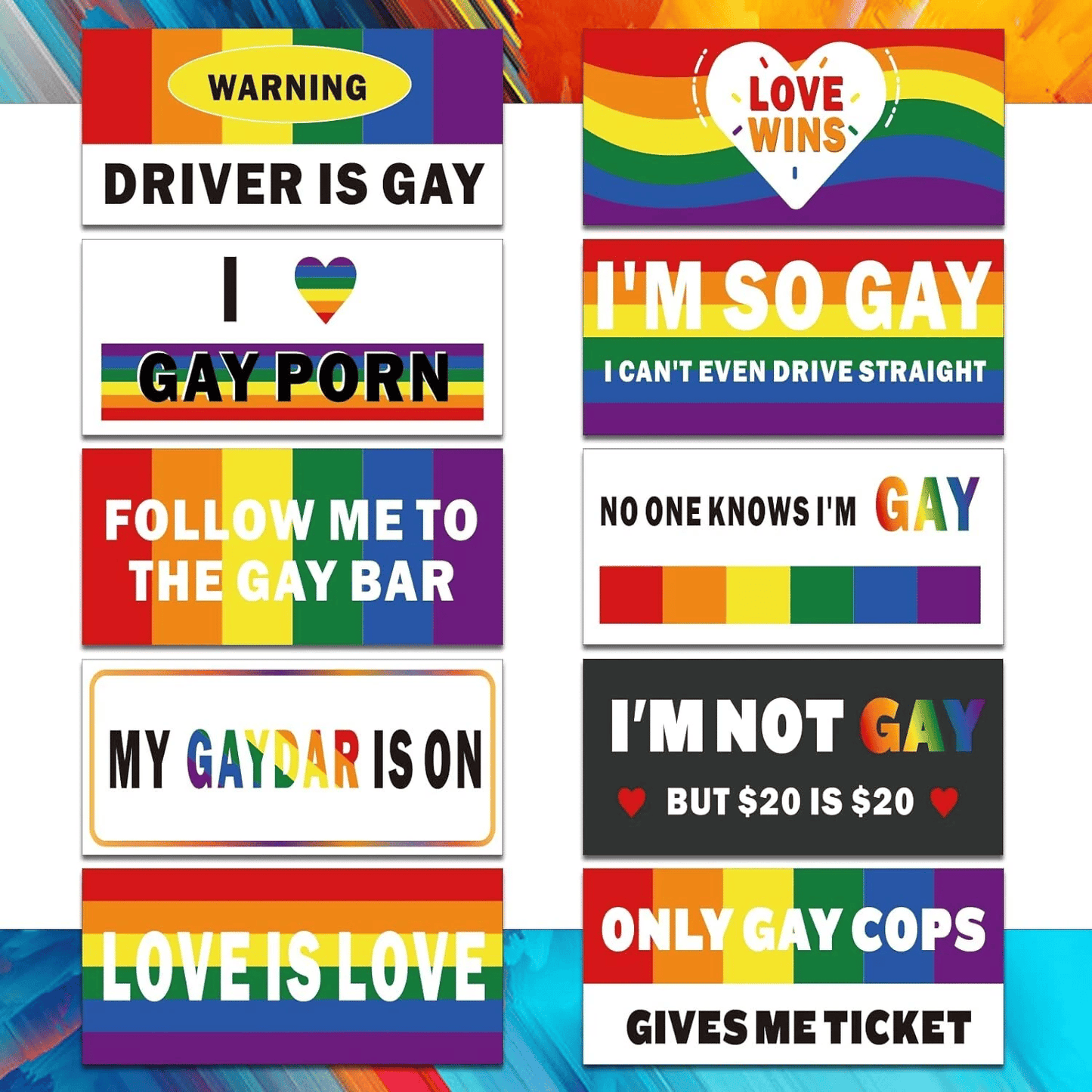 🏆Flash Sale⚡8K+ SOLD! Almost Gone-💥10 Pcs Funny LGBT Stickers Set🌈