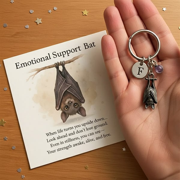 🔥LAST DAY 50% OFF - 🦇Emotional Support Bat Inspirational Keychain