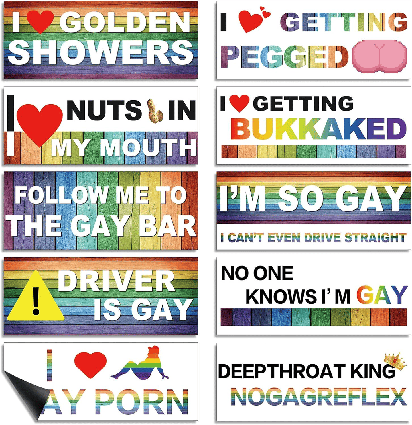 🏆Flash Sale⚡8K+ SOLD! Almost Gone-💥10 Pcs Funny LGBT Stickers Set🌈